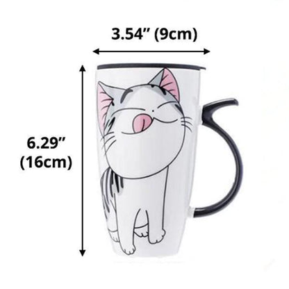 Adorable Kitty Coffee Mug with Lid