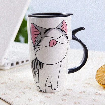 Adorable Kitty Coffee Mug with Lid - Cofik