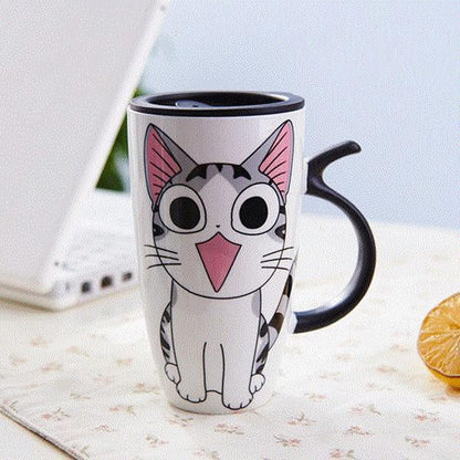 Adorable Kitty Coffee Mug with Lid