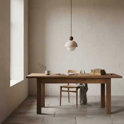Classic Beige Glass Pendant Light Fixture