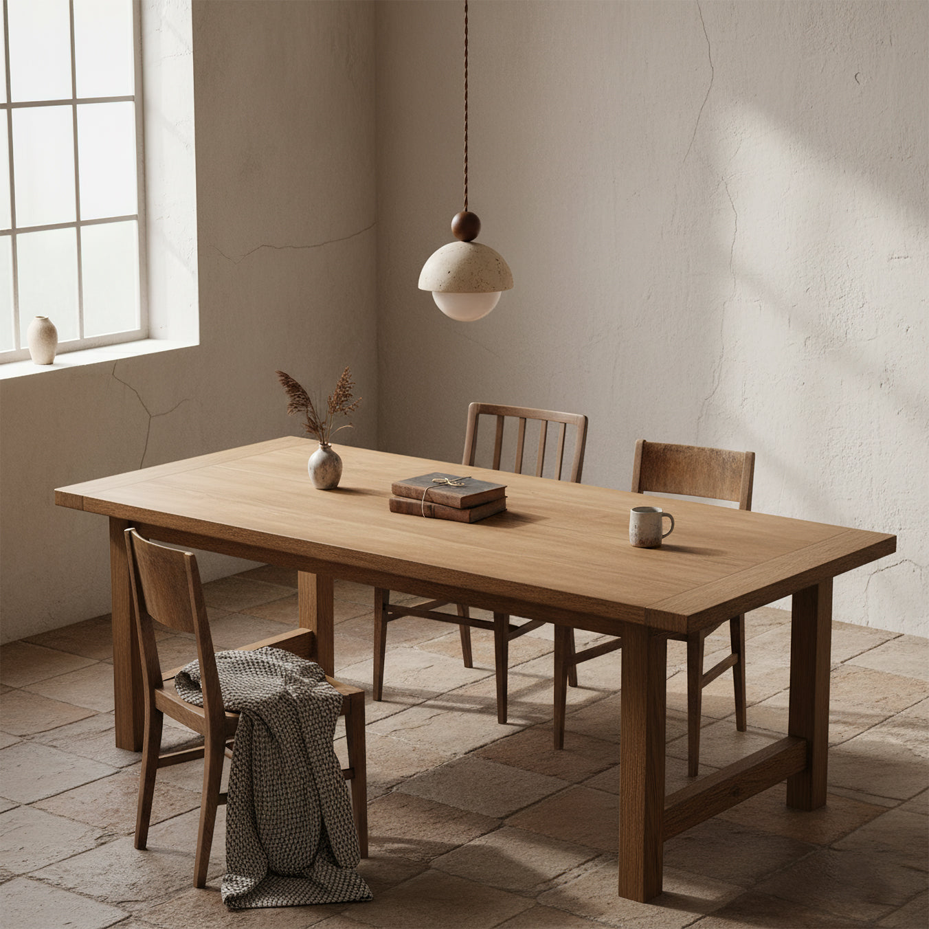 Classic Beige Glass Pendant Light Fixture