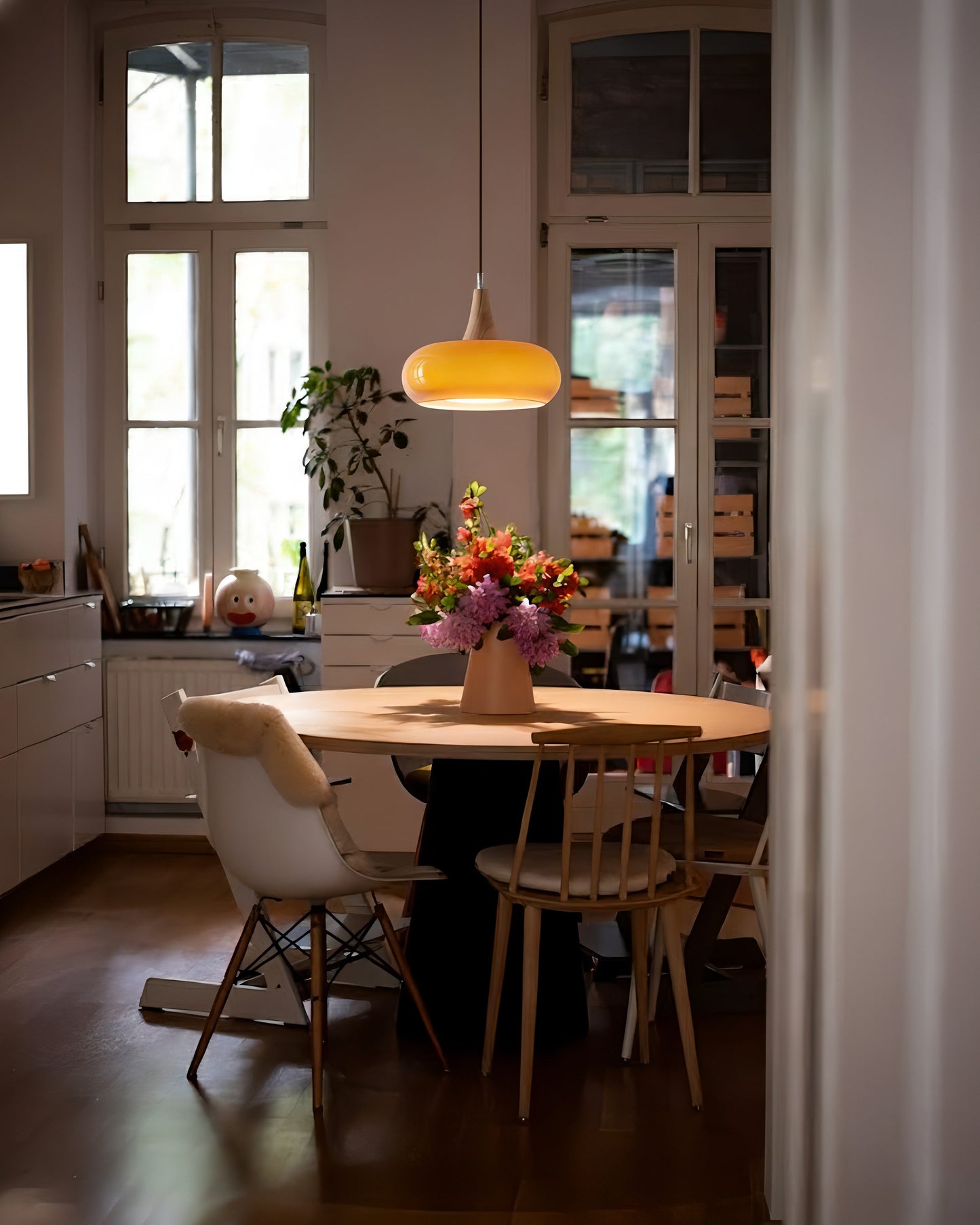 Stylish Metal Glass Pendant Light Fixture