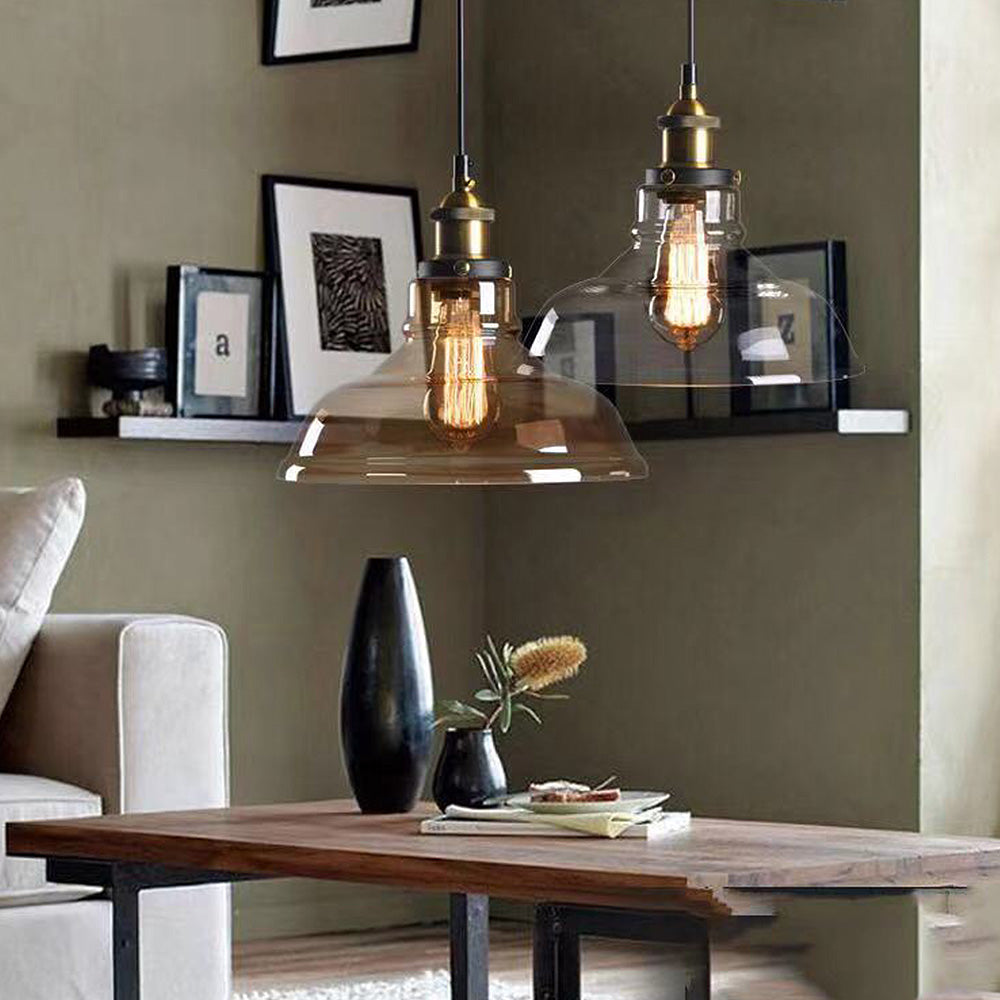 Clear Glass Modern Bedroom Pendant Lamp