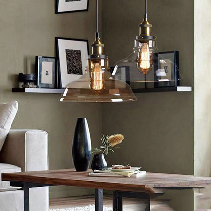 Clear Glass Modern Bedroom Pendant Lamp
