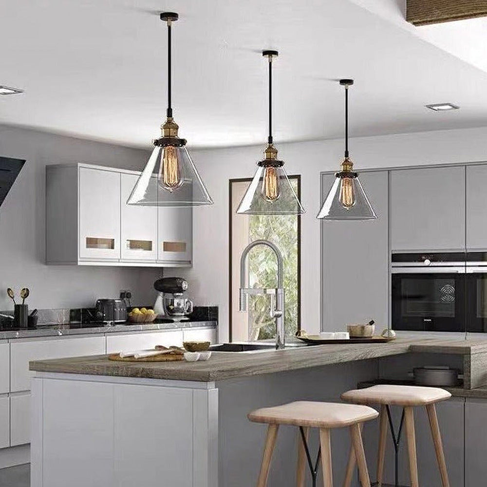 Clear Glass Modern Bedroom Pendant Lamp