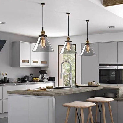 Clear Glass Modern Bedroom Pendant Lamp