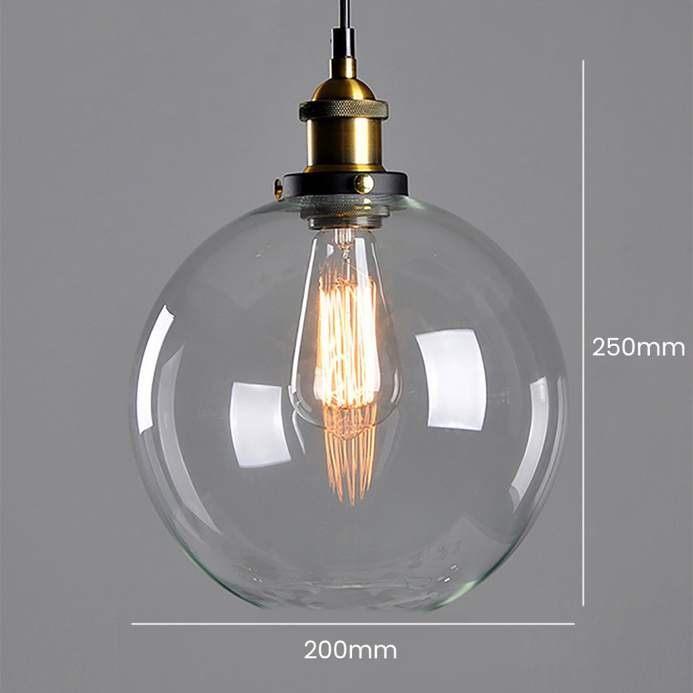 Clear Glass Modern Bedroom Pendant Lamp