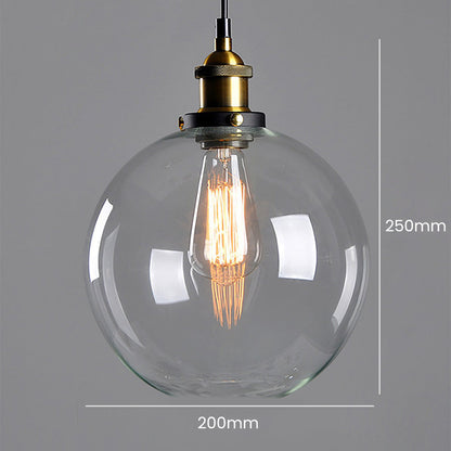Clear Glass Modern Bedroom Pendant Lamp