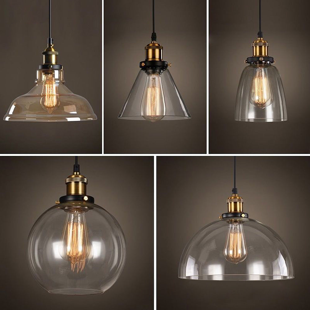 Clear Glass Modern Bedroom Pendant Lamp