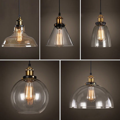 Clear Glass Modern Bedroom Pendant Lamp