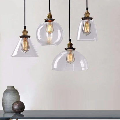 Clear Glass Modern Bedroom Pendant Lamp