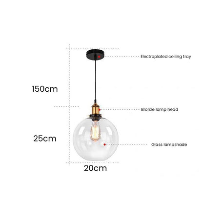 Clear Glass Modern Bedroom Pendant Lamp