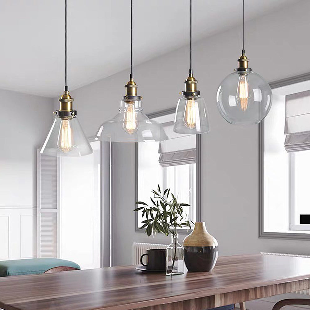 Clear Glass Modern Bedroom Pendant Lamp