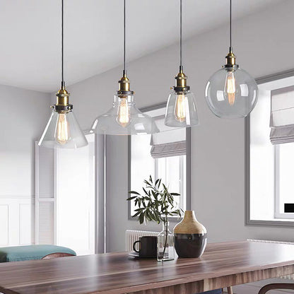 Clear Glass Modern Bedroom Pendant Lamp