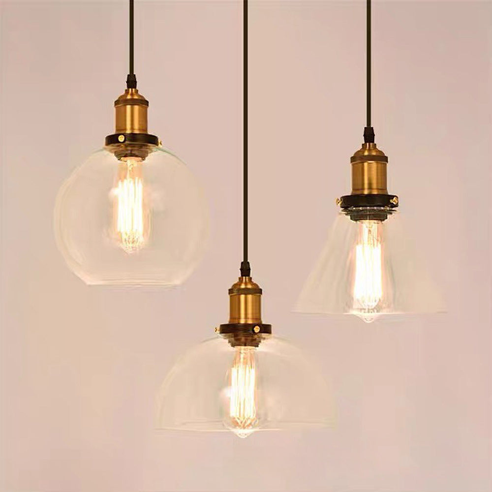 Clear Glass Modern Bedroom Pendant Lamp