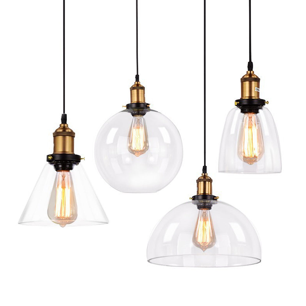 Clear Glass Modern Bedroom Pendant Lamp