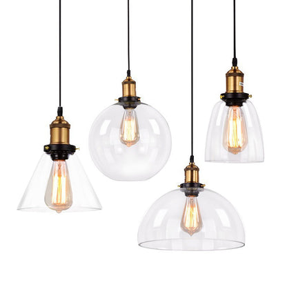 Clear Glass Modern Bedroom Pendant Lamp