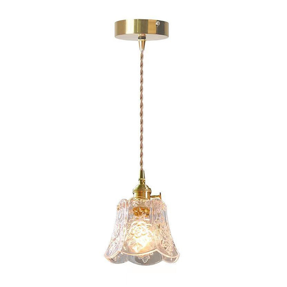 Small Round Crystal Drop Pendant Light