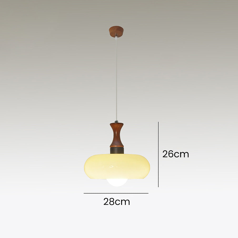 Rustic Wood Glass Hanging Lamp