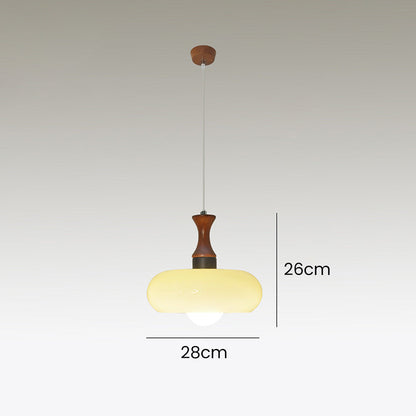 Rustic Wood Glass Hanging Lamp