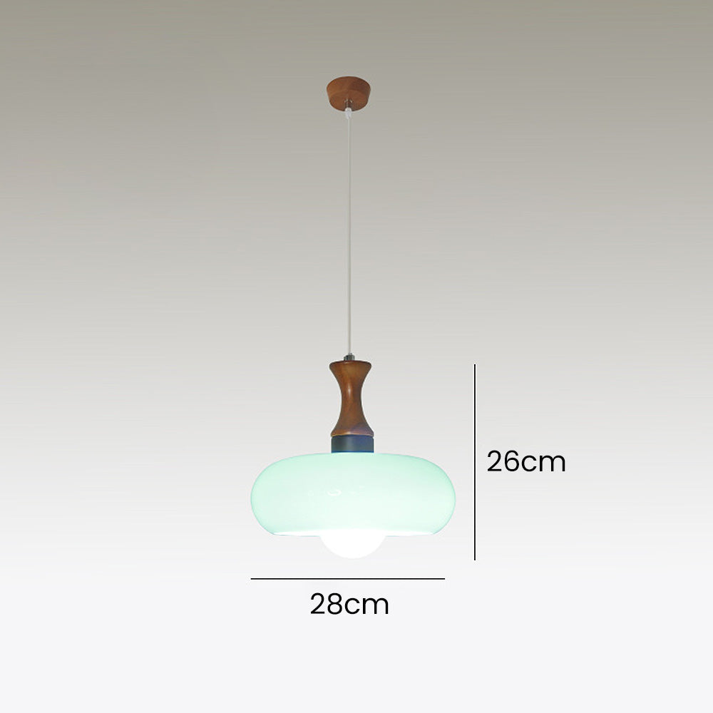 Rustic Wood Glass Hanging Lamp