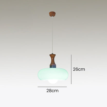 Rustic Wood Glass Hanging Lamp
