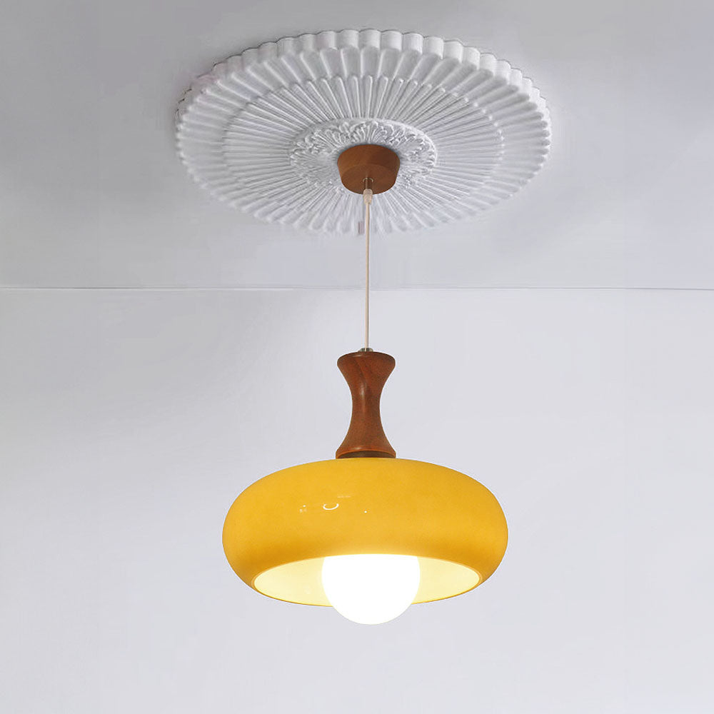 Rustic Wood Glass Hanging Lamp - Cofik