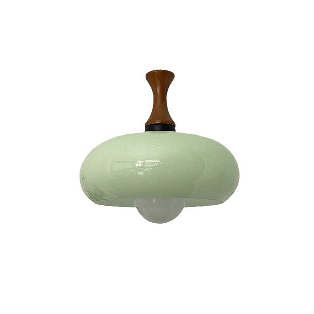 Rustic Wood Glass Hanging Lamp
