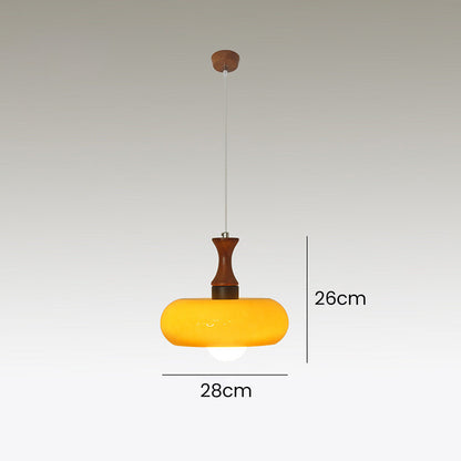 Rustic Wood Glass Hanging Lamp