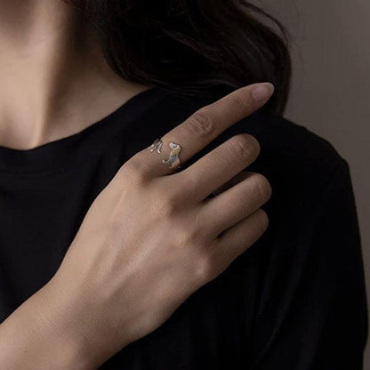 Petite Dachshund 925 Sterling Silver Ring