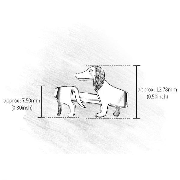 Petite Dachshund 925 Sterling Silver Ring