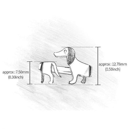 Petite Dachshund 925 Sterling Silver Ring