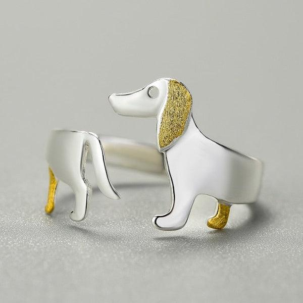 Petite Dachshund 925 Sterling Silver Ring - Cofik