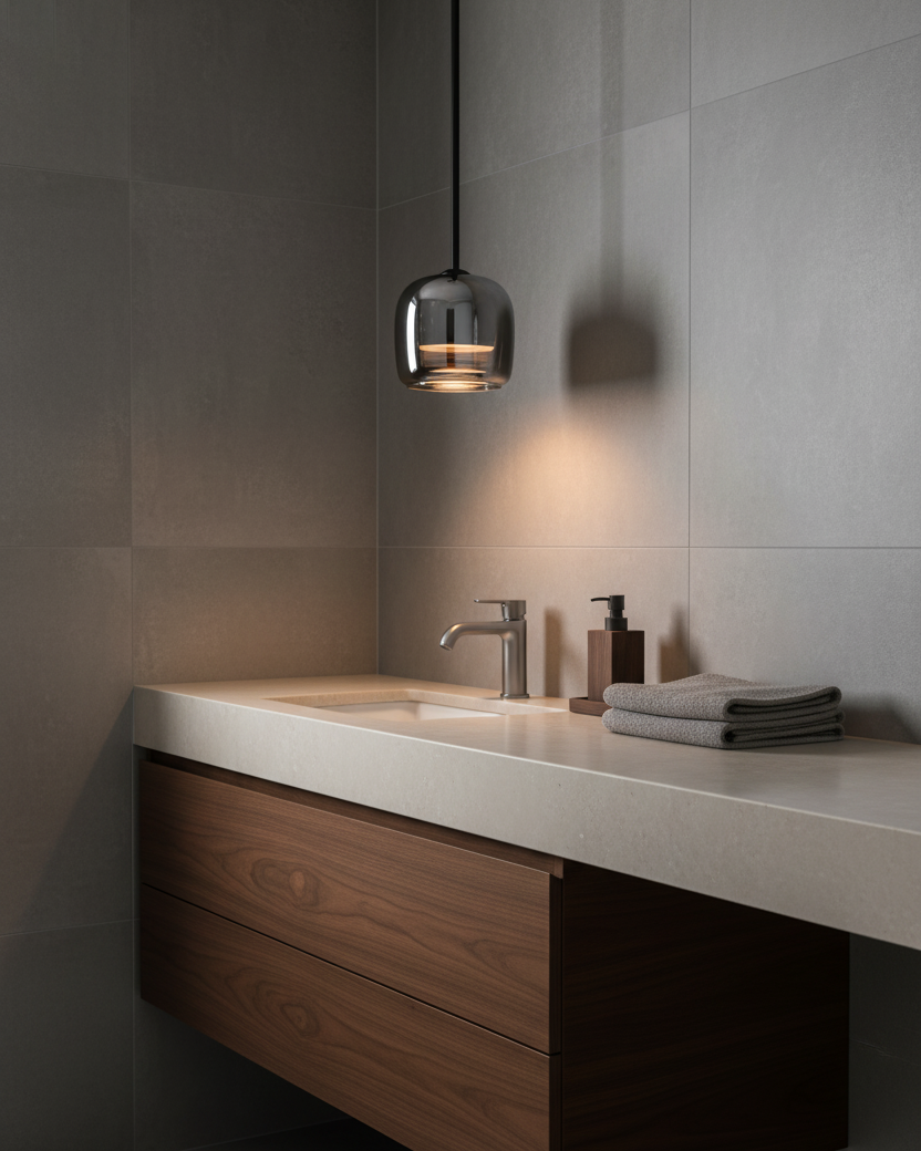 Sleek Glass Pendant Light for Kitchen Dining Ceiling