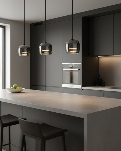 Sleek Glass Pendant Light for Kitchen Dining Ceiling