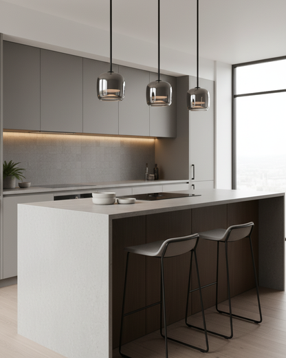 Sleek Glass Pendant Light for Kitchen Dining Ceiling