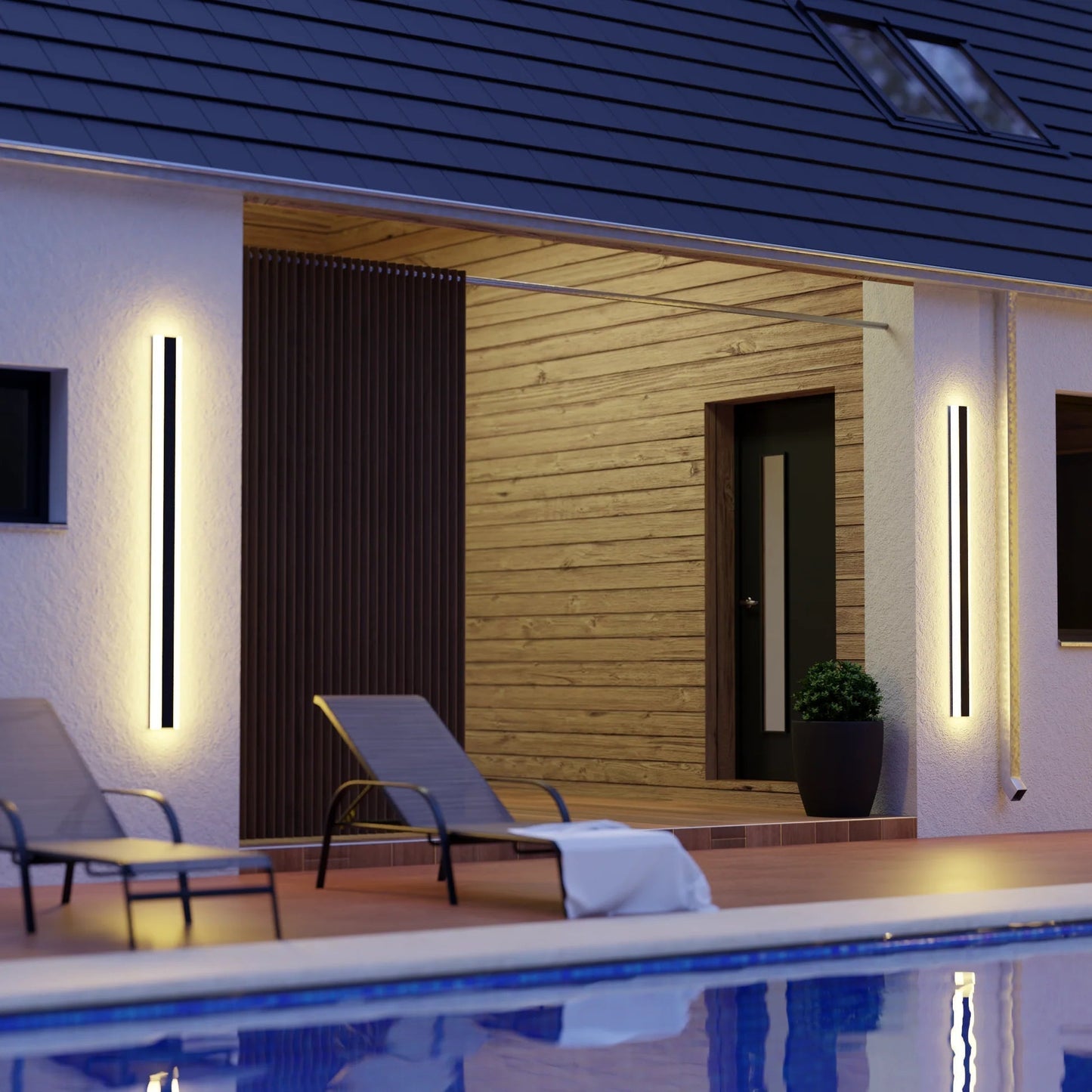 Slim LED Outdoor Wall Lantern Waterproof Porch Light