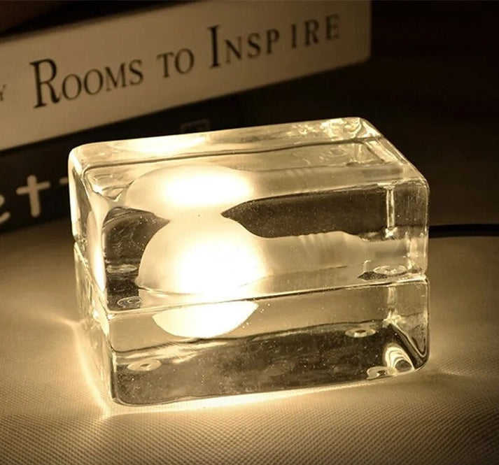 Elegant Glass Desk Lamp with Clear LED Lighting - Cofik