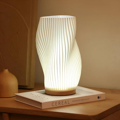 Stylish White 3D Wave Table Lamp - Cofik