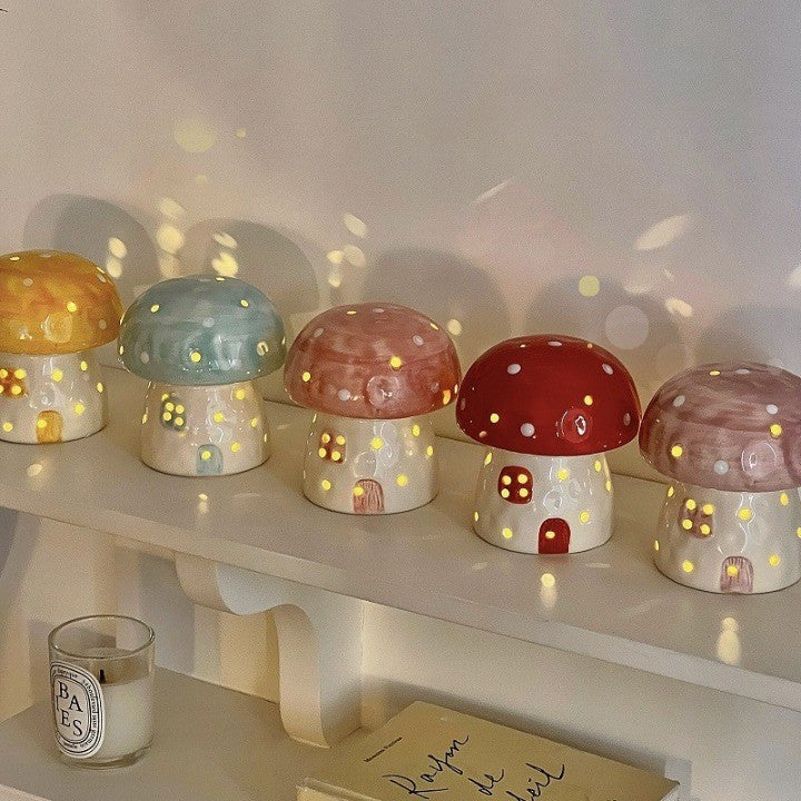 Whimsical Fungi Ceramic Table Lamp
