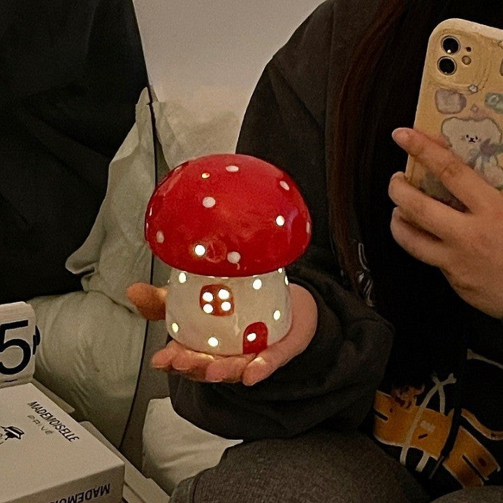 Whimsical Fungi Ceramic Table Lamp