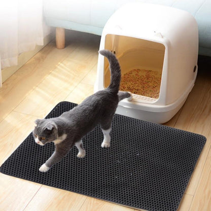 Practical Double Layer Kitty Litter Catcher Mat