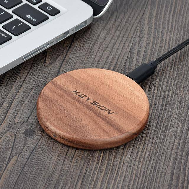 Green Bamboo Quick Wireless Charger with Safety Feature