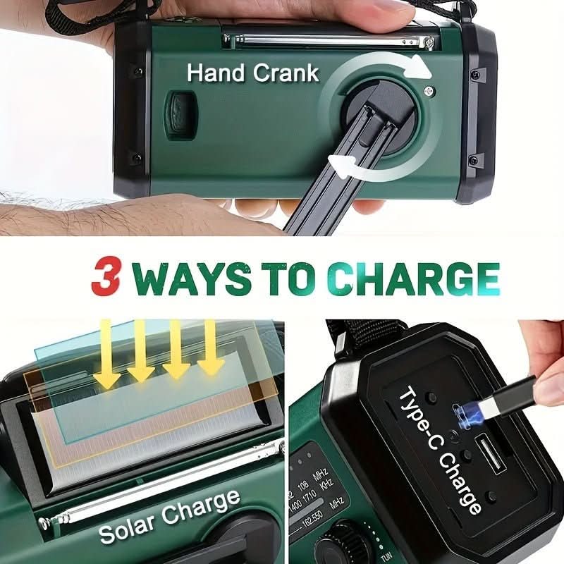 Portable Emergency Radio Flashlight Charger