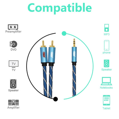 Premium 3.5mm to 2 RCA Gold Audio Cable 5m