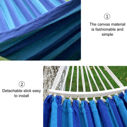 Durable Double Layer Hammock Swing with Curved Steel Bar