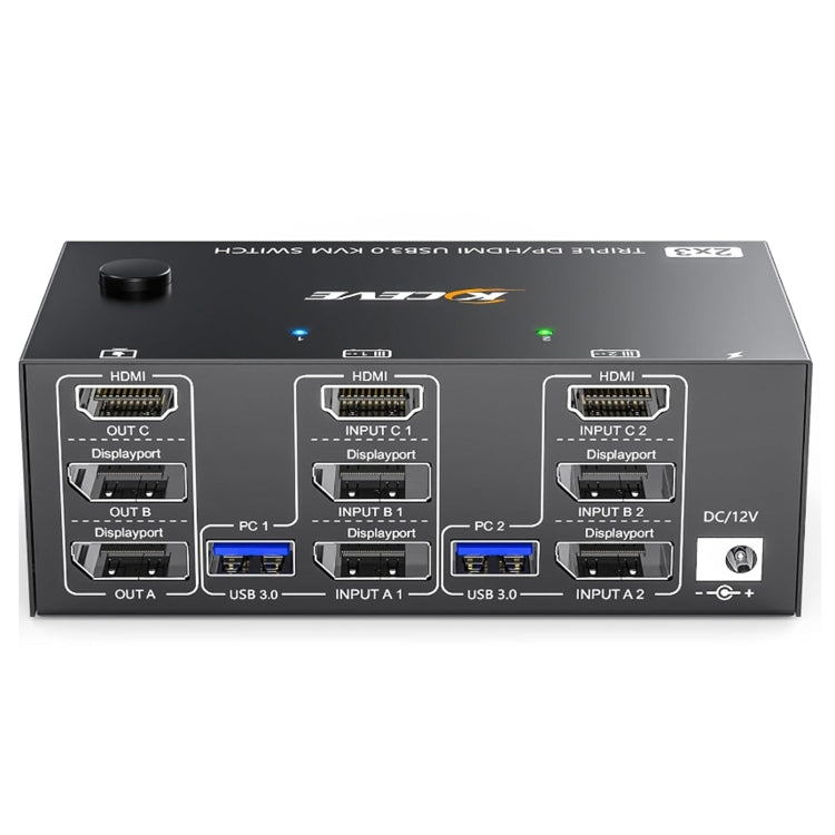 Compact 8K Triple Monitor KVM Switch with USB 3.0 - Cofik