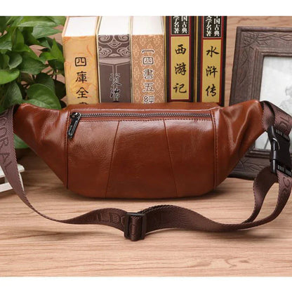 Premium Leather Waist Bag for Travel and Outdoor Use