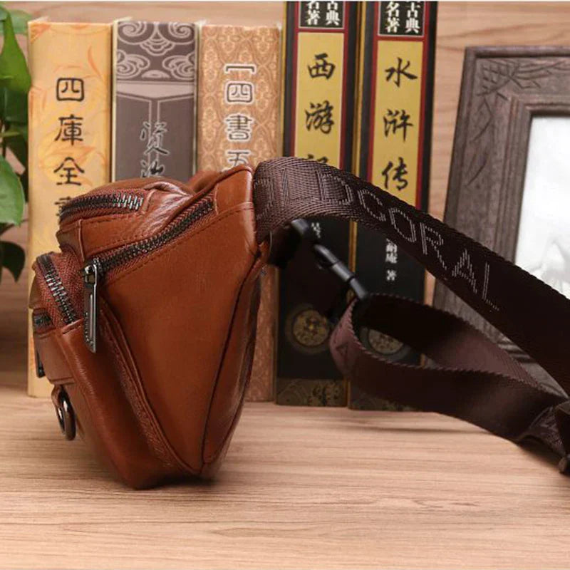 Premium Leather Waist Bag for Travel and Outdoor Use