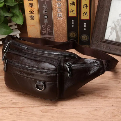Premium Leather Waist Bag for Travel and Outdoor Use